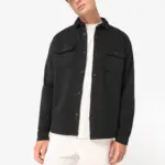 Ecologisch verwassen herenoverhemd in geborsteld fleece — productfoto 4