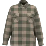 NS523 - Duurzaam gewatteerd geruit overhemdjack voor heren, wet sand / organic khaki checked — productfoto 3