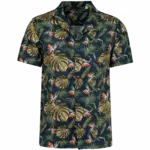 Herenoverhemd met Hawaïaanse print, navy paradise bird — productfoto 6