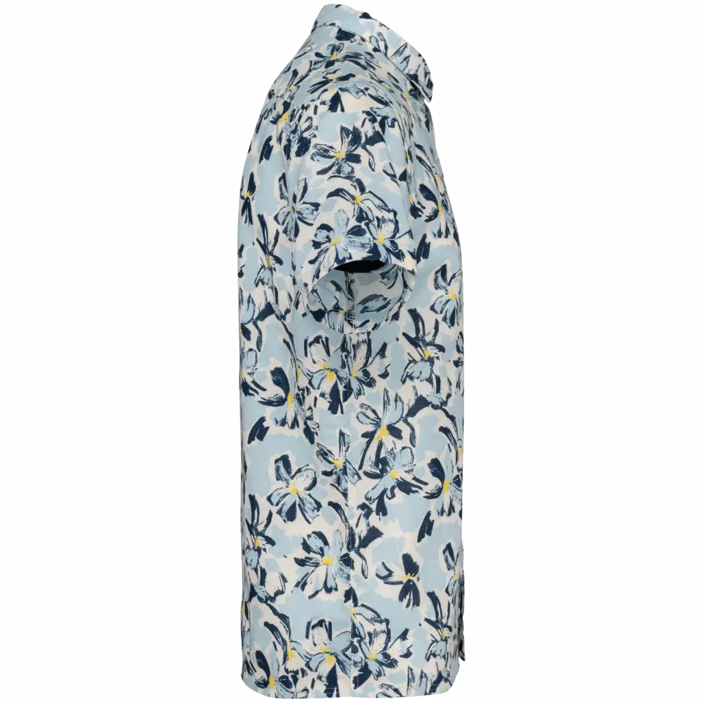 Herenoverhemd met plantenmotief, ivory floral blue — productfoto 5