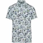 Herenoverhemd met plantenmotief, ivory floral blue — productfoto 6