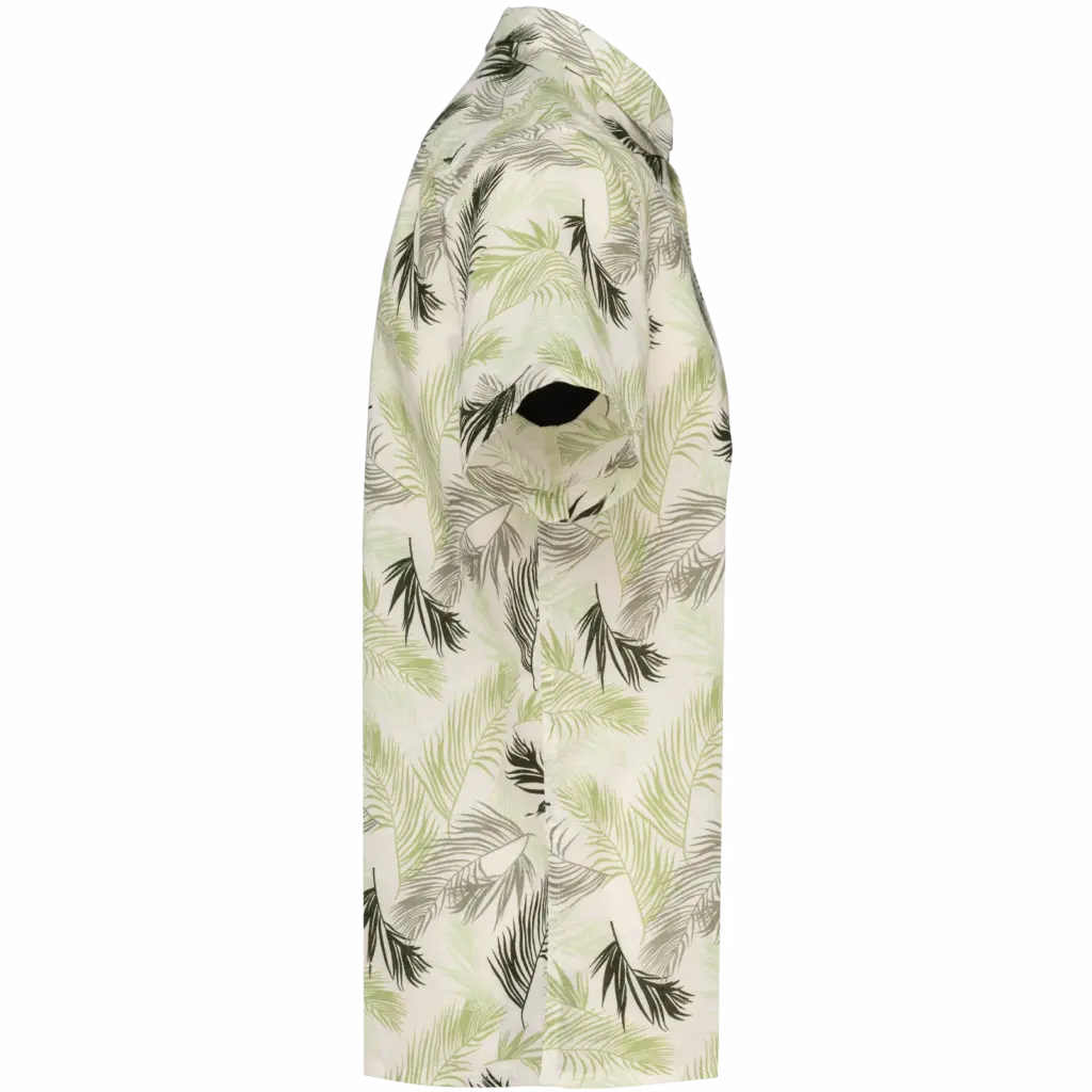 Herenoverhemd met plantenmotief, ivory palm leaves — productfoto 6
