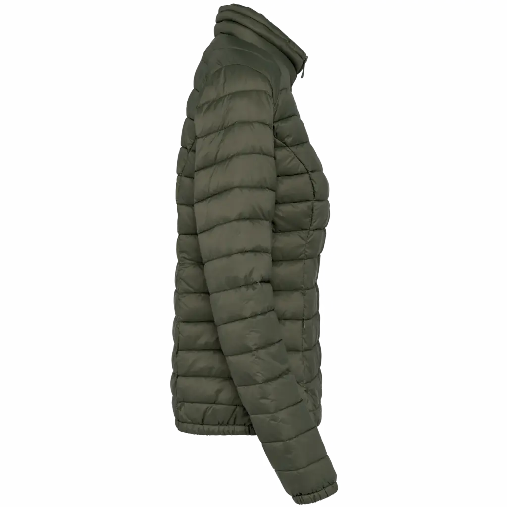 PS_NS6001-S-2_ORGANICKHAKI - Hidalgo-werbeartikel Ecologische lichte donsjekker voor dames, organic khaki — productfoto 8