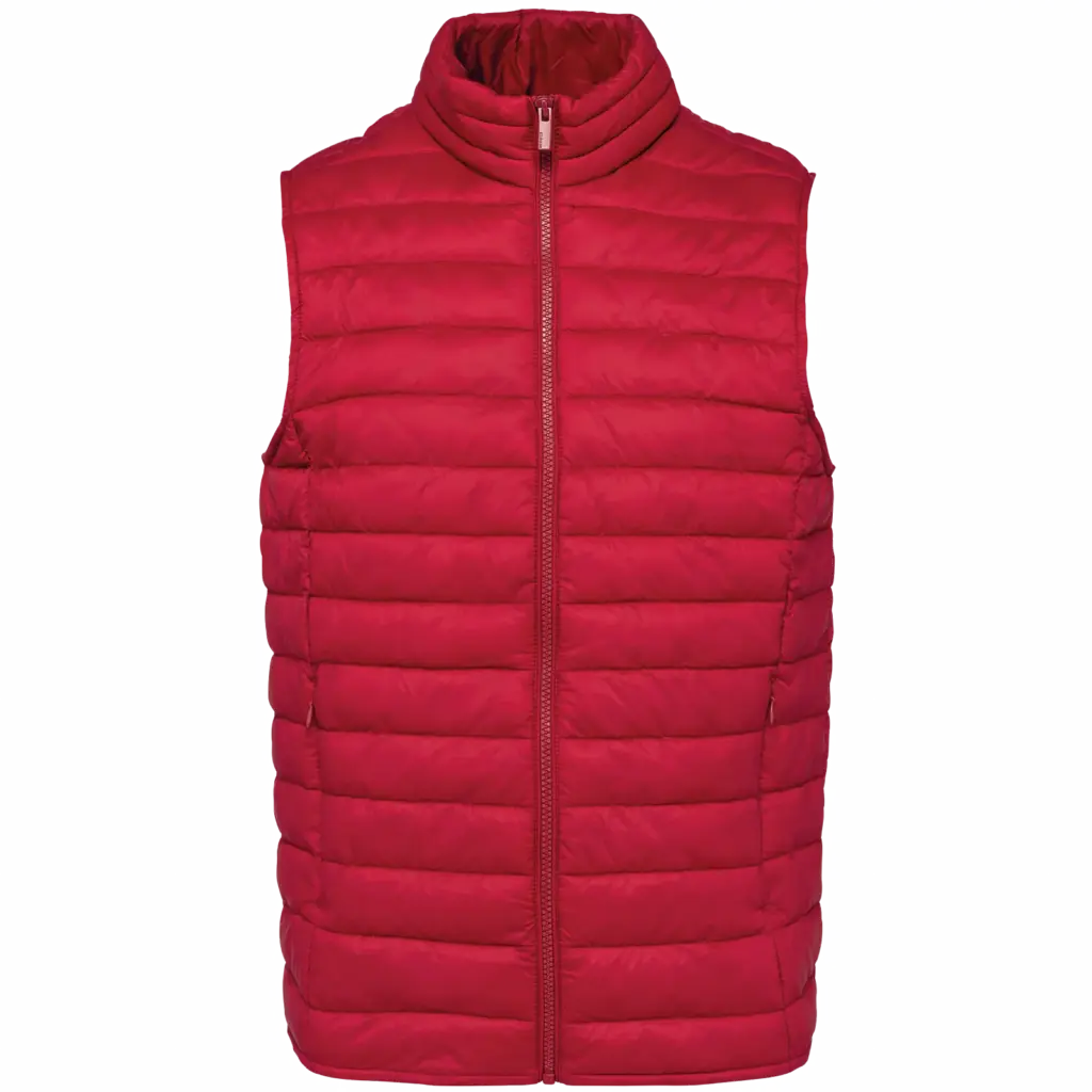 Ecologische lichte bodywarmer voor heren, hibiscus red — productfoto 8