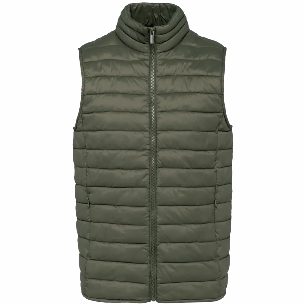 Ecologische lichte bodywarmer voor heren, organic khaki — productfoto 11