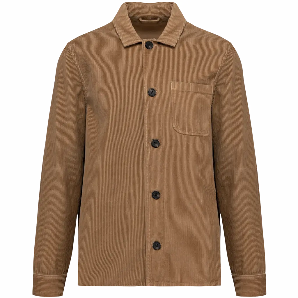 Ecologisch ribfluweel herenjasje, washed dark camel — productfoto 7