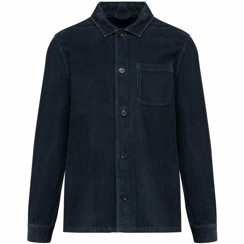 Ecologisch ribfluweel herenjasje, washed navy blue — productfoto 8