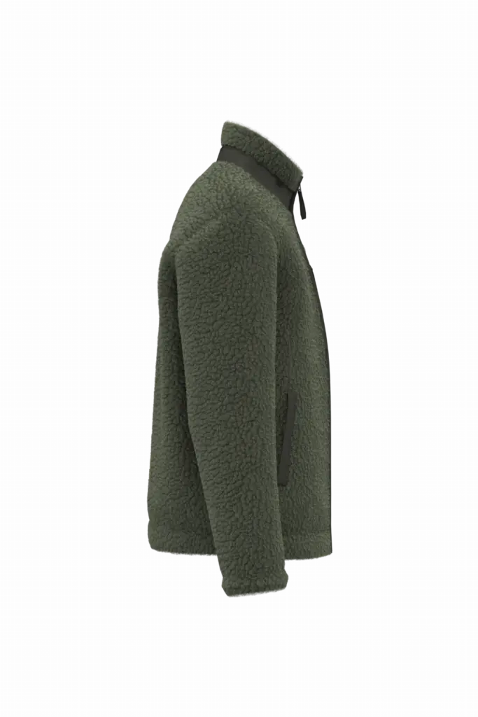Ecologisch uniseks sherpa jack, forest khaki / dark forest khaki — productfoto 6