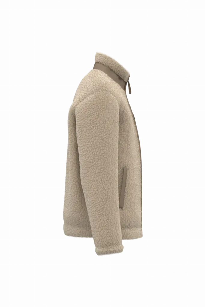 Ecologisch uniseks sherpa jack, wet sand / driftwood — productfoto 7