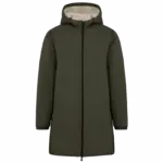Ecologisch waterdicht uniseks jasje met sherpavoering, organic khaki — productfoto 8