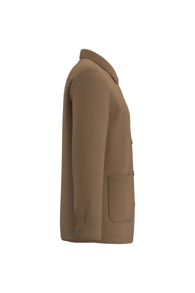 Verwassen ecologische uniseks workerjack, washed dark camel — productfoto 5