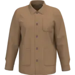 Verwassen ecologische uniseks workerjack, washed dark camel — productfoto 6