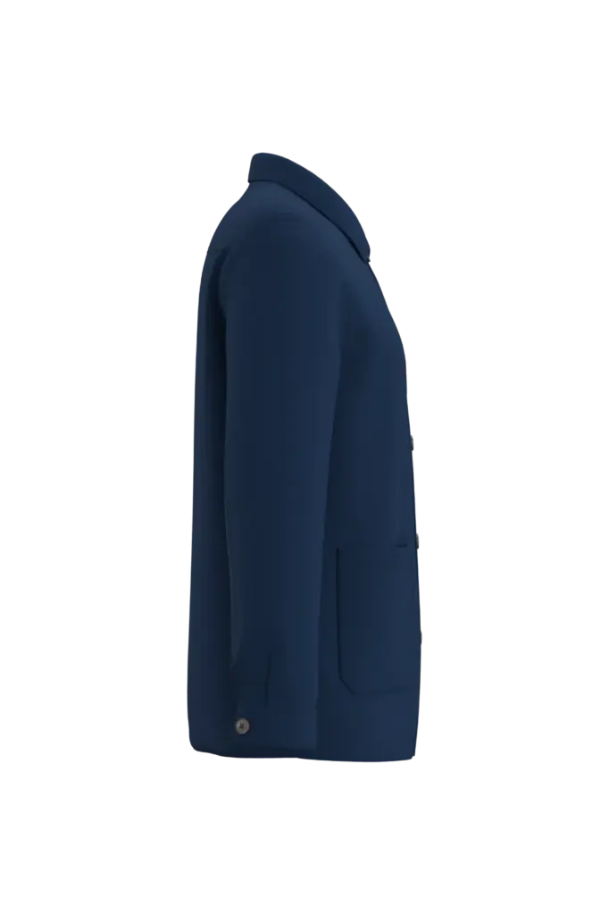 Verwassen ecologische uniseks workerjack, washed indigo — productfoto 6