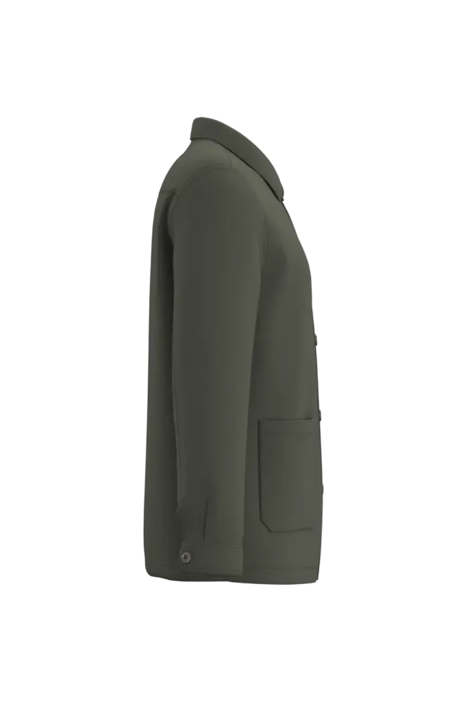 Verwassen ecologische uniseks workerjack, washed organic khaki — productfoto 8