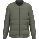 Ecologisch gewatteerd uniseks jack met teddykraag, organic khaki — productfoto 7