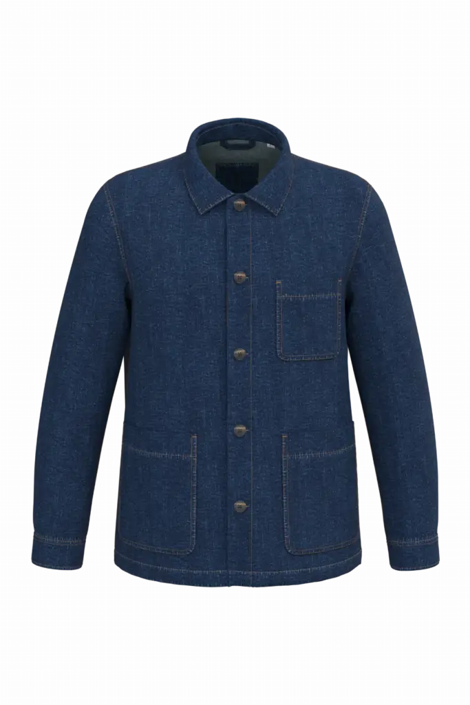 Ecologische uniseks jeansjas met afhangende schouders, denim — productfoto 6