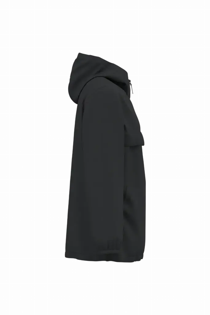 PS_NS616-S_BLACK - Hidalgo-werbeartikel Ecologisch waterdicht uniseks windjack met kwartrits, black — productfoto 5