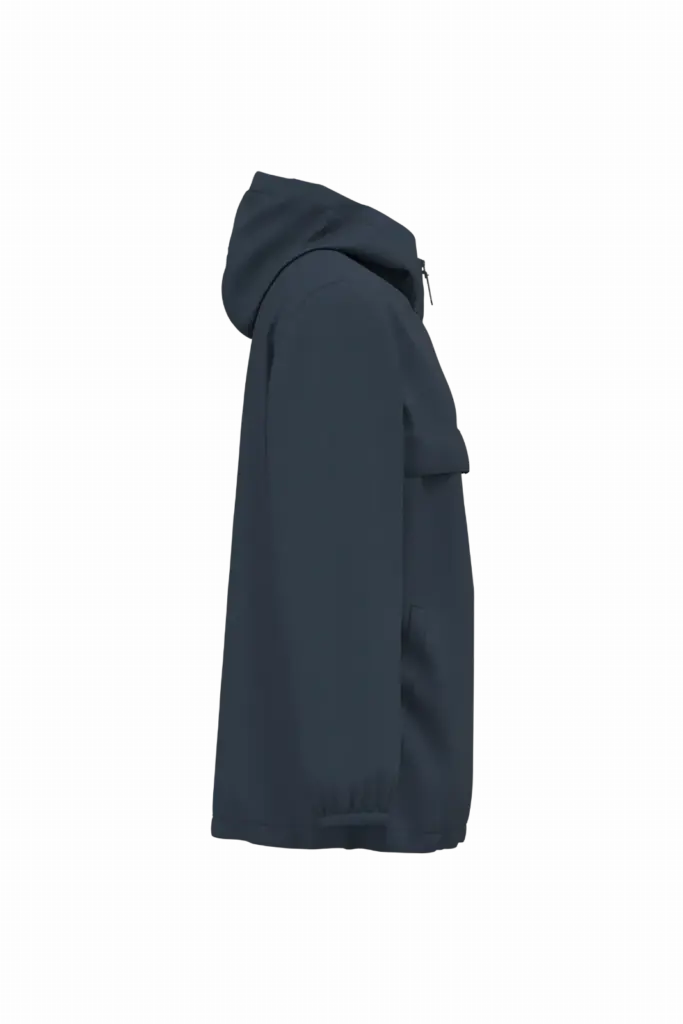 PS_NS616-S_NAVYBLUE - Hidalgo-werbeartikel Ecologisch waterdicht uniseks windjack met kwartrits, navy blue — productfoto 6