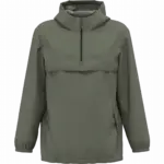 Ecologisch waterdicht uniseks windjack met kwartrits, organic khaki — productfoto 8