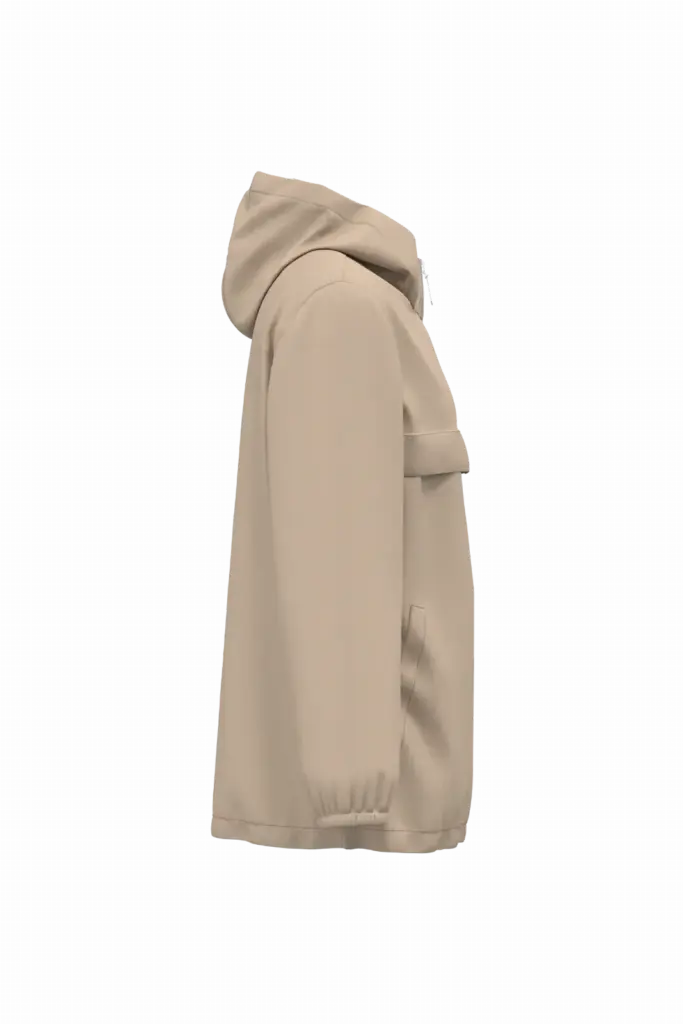 PS_NS616-S_WETSAND - Hidalgo-werbeartikel Ecologisch waterdicht uniseks windjack met kwartrits, wet sand — productfoto 8