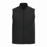 Ecologische gevoerde uniseks bodywarmer van twill met teddykraag, black — productfoto 6