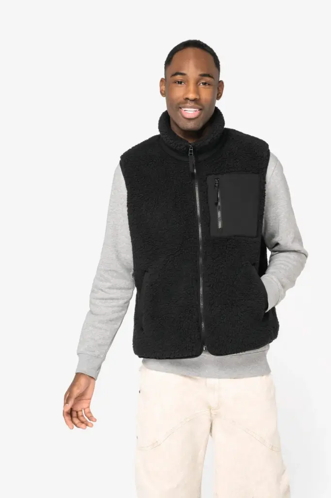 Ecologische uniseks bodywarmer van sherpa — productfoto 4