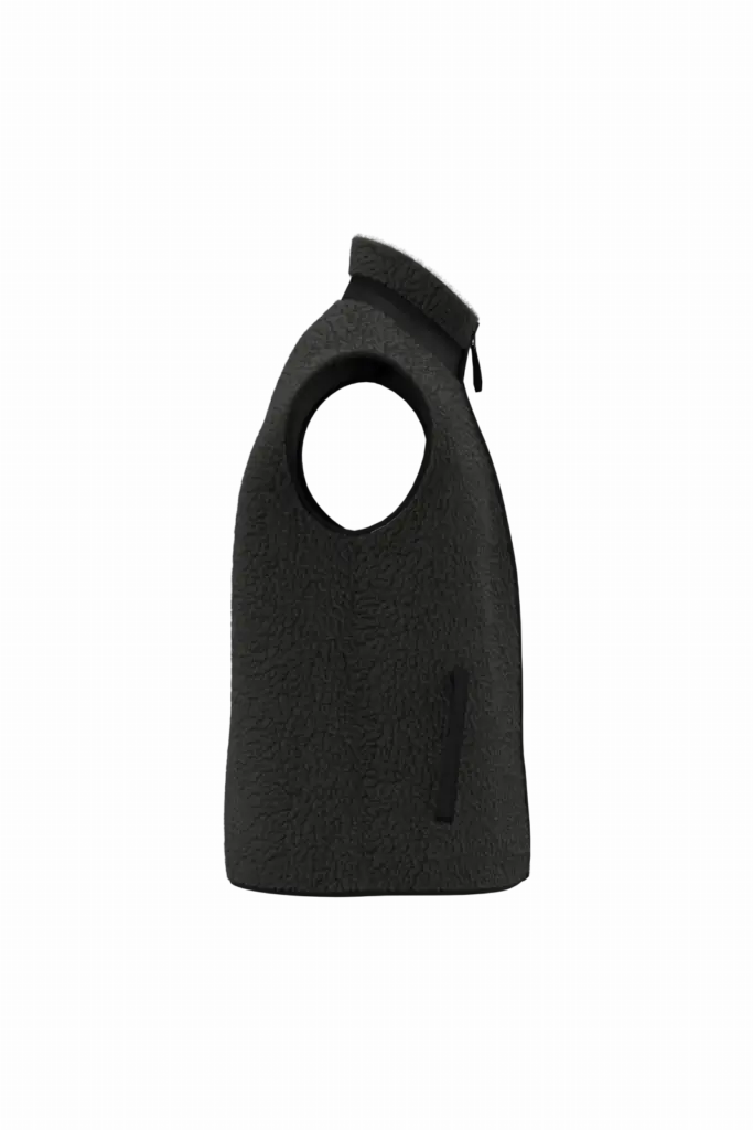 Ecologische uniseks bodywarmer van sherpa, black — productfoto 5