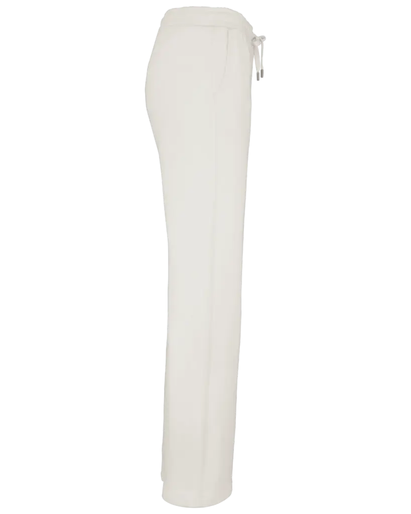Ecologische wijde joggingbroek voor dames in French Terry, ivory — productfoto 2