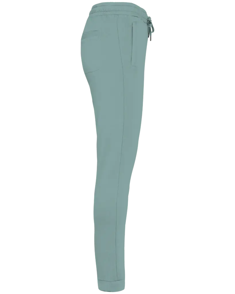 Ecologische uniseks jogging French Terry, washed jade green — productfoto 5