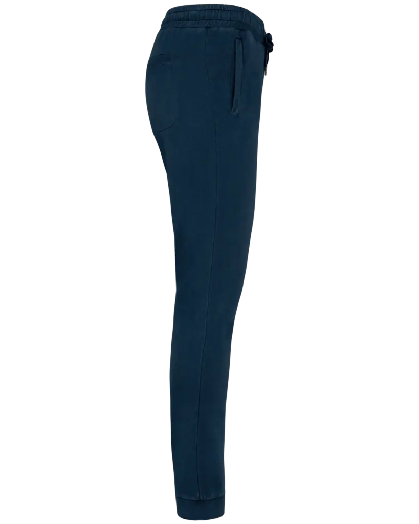Ecologische uniseks jogging French Terry, washed navy blue — productfoto 6
