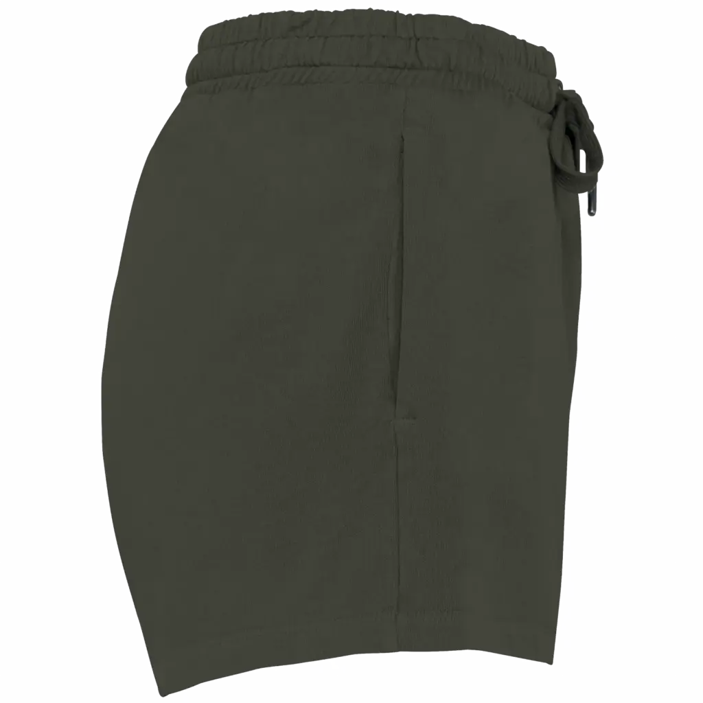 Ecologisch damesshort French Terry, washed organic khaki — productfoto 5