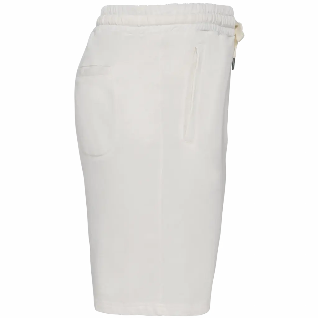 Ecologische herenshort French Terry, washed ivory — productfoto 4