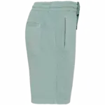 Ecologische herenshort French Terry, washed jade green — productfoto 5