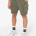 Duurzame verwassen herencargoshort van French Terry
