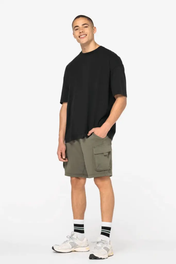 Duurzame verwassen herencargoshort van French Terry — productfoto 2
