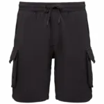 Duurzame verwassen herencargoshort van French Terry, washed black — productfoto 6