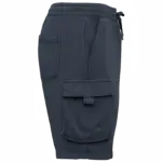 Duurzame verwassen herencargoshort van French Terry, washed navy blue — productfoto 6