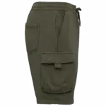 Duurzame verwassen herencargoshort van French Terry, washed organic khaki — productfoto 7
