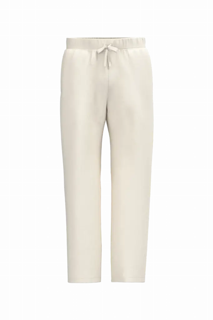 Duurzame uniseks wijde joggingbroek., ivory — productfoto 8