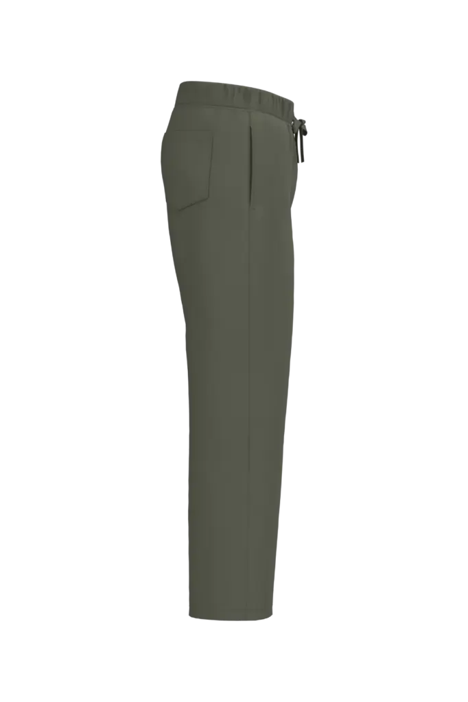Duurzame uniseks wijde joggingbroek., organic khaki — productfoto 8