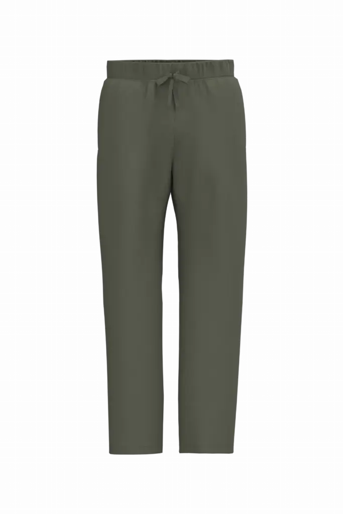 Duurzame uniseks wijde joggingbroek., organic khaki — productfoto 9