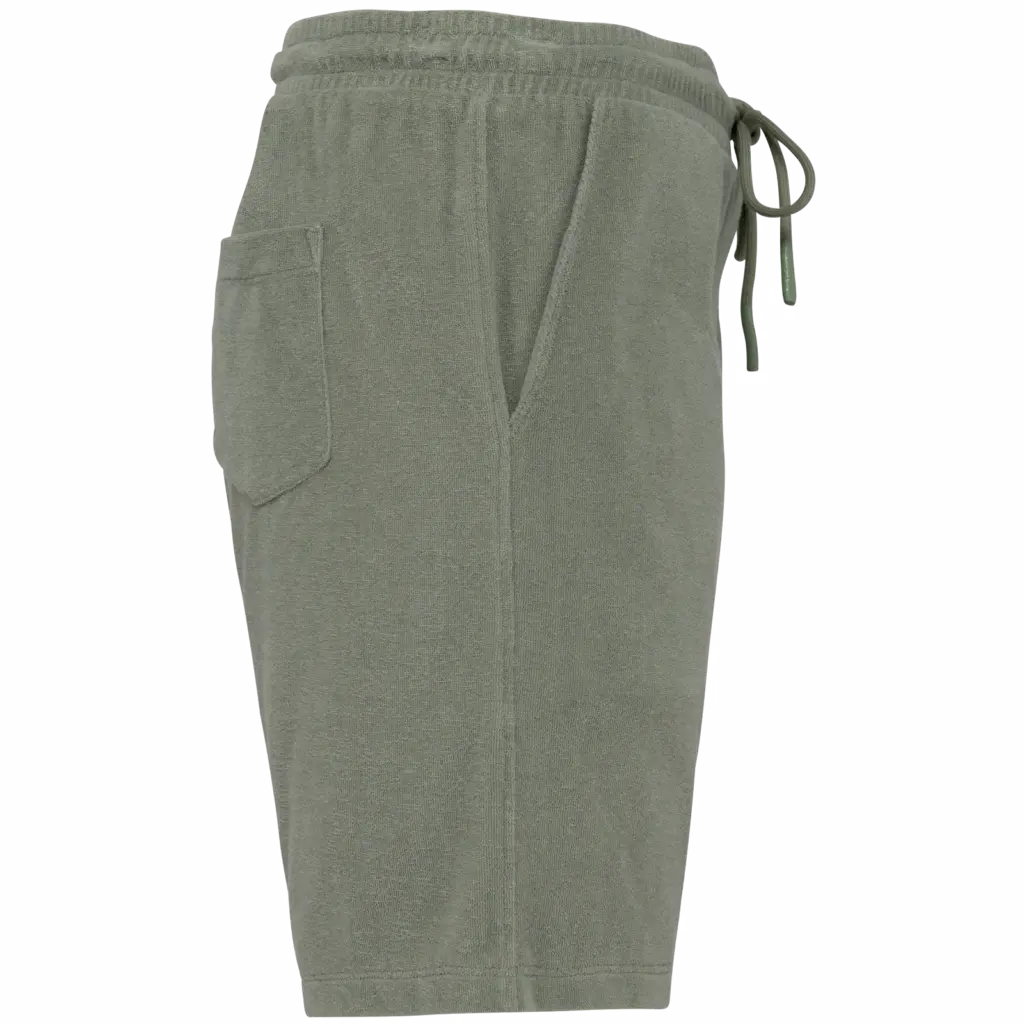 Ecologische badstof herenshort, almond green — productfoto 3