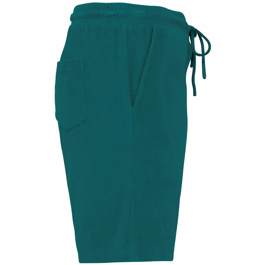Ecologische badstof herenshort, peacock green — productfoto 13
