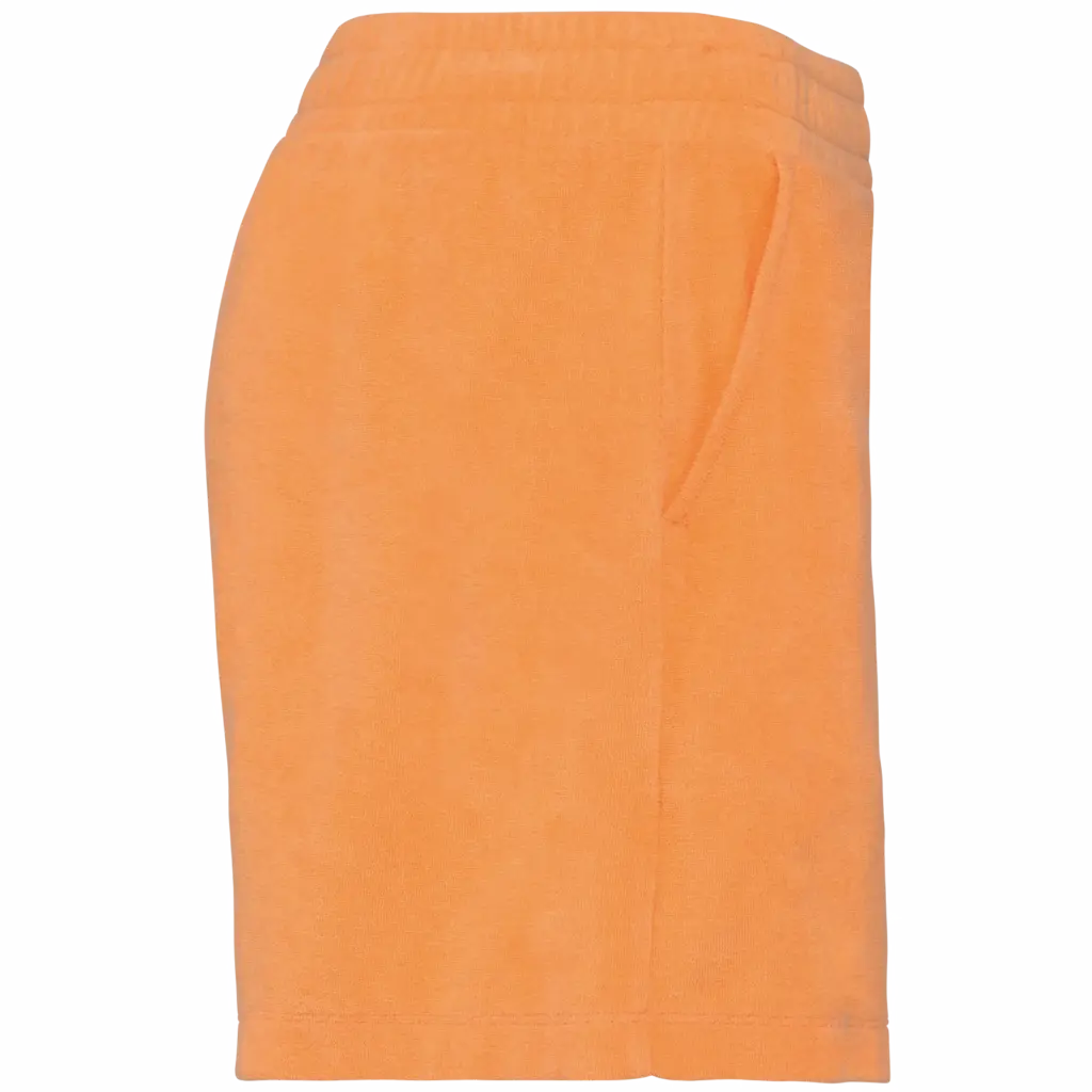 Ecologische badstof damesshort, apricot — productfoto 3