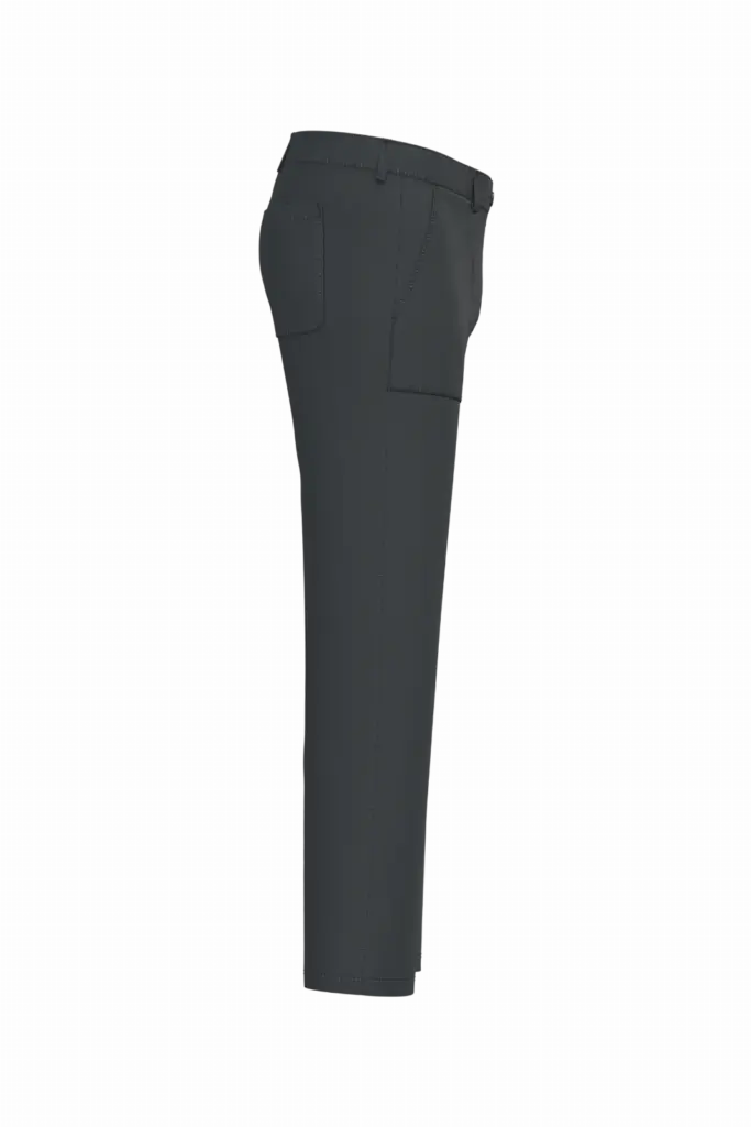 Heren utility broek met verwassen look van ecologisch materiaal, washed coal grey — productfoto 5
