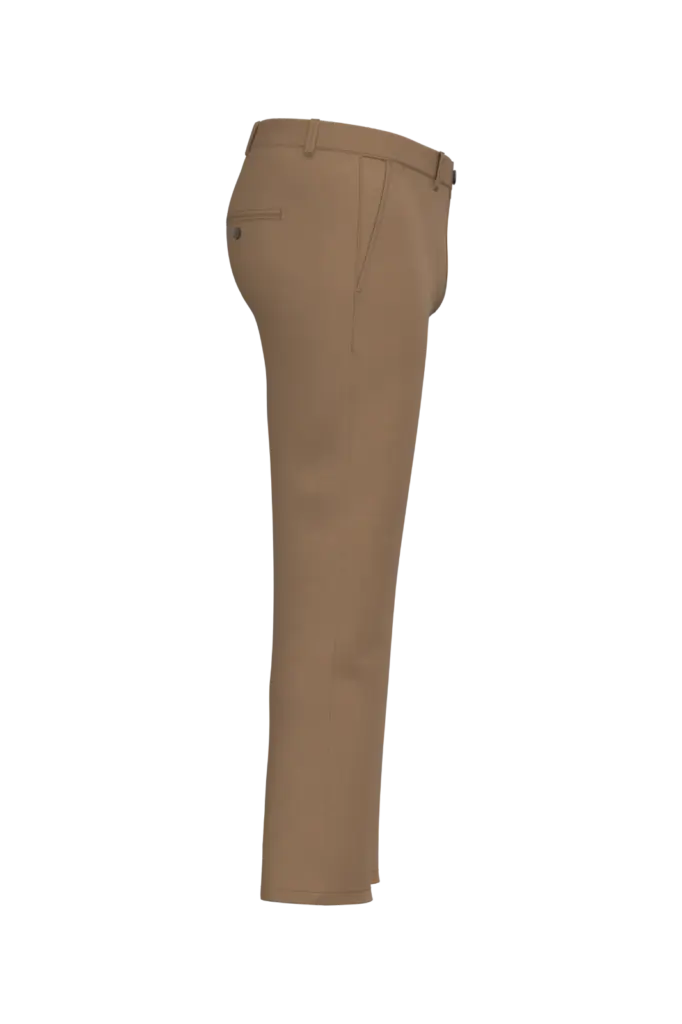 Ecologische chinobroek heren, dark camel — productfoto 9