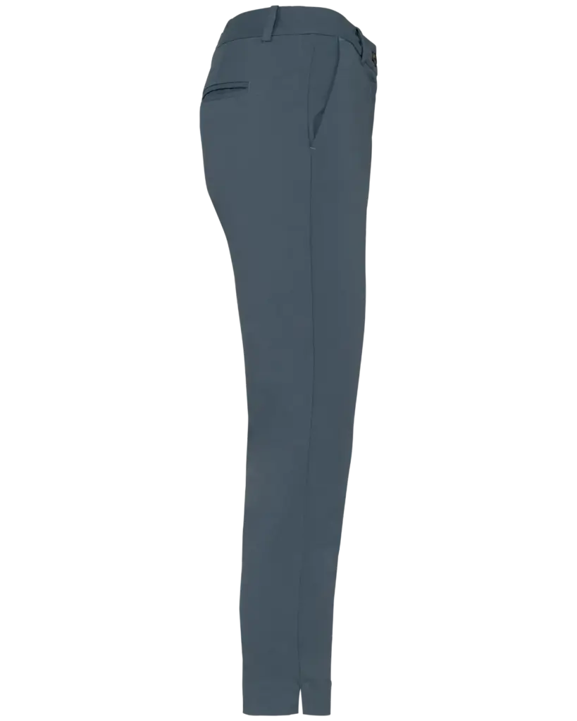 Ecologische enkellange chinobroek dames, mineral grey — productfoto 9