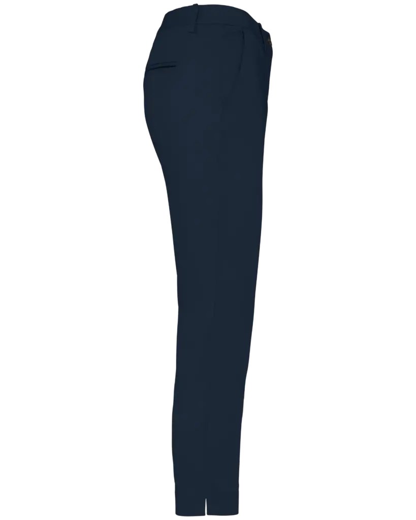 Ecologische enkellange chinobroek dames, navy blue — productfoto 10