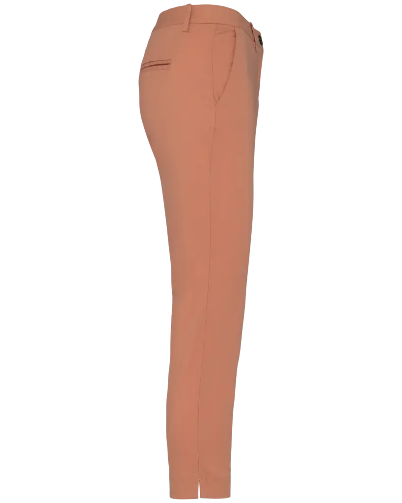 Ecologische enkellange chinobroek dames, peach — productfoto 12