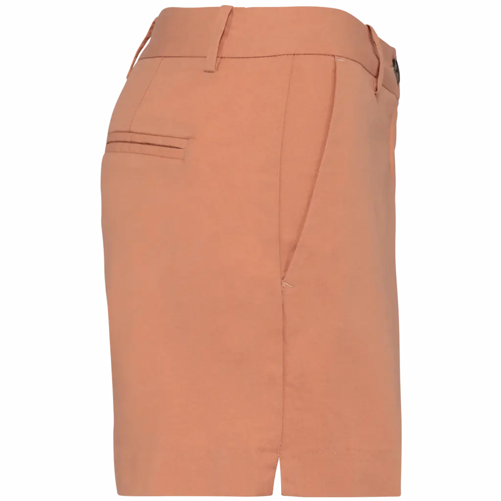 Ecologische chinobermuda dames, peach — productfoto 10